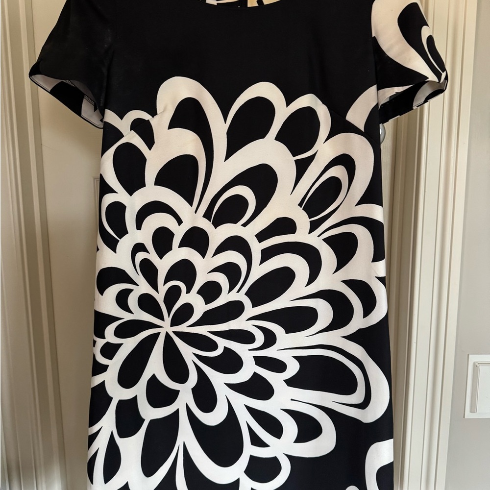 Elegant Black and White Floral Dress